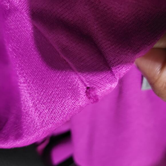 Anthropologie Satin Slip Skirt Purple Magenta Slit Midi Column Viscose Medium - Picture 8 of 14